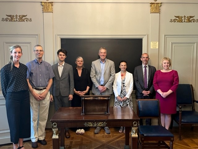 The French delegation and EEF team members meet with the Pitt Chancellor