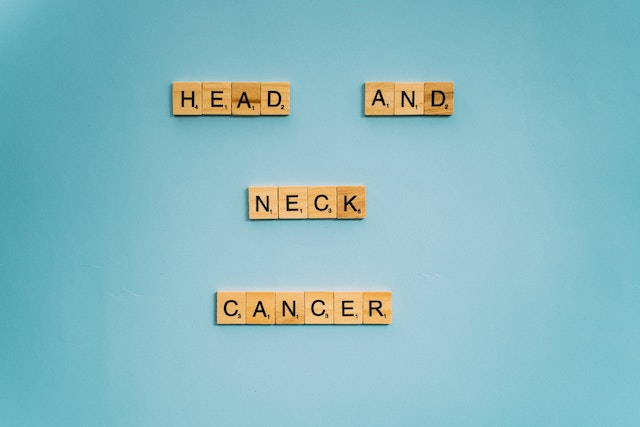 Head and Neck Cancer in Scrabble tiles