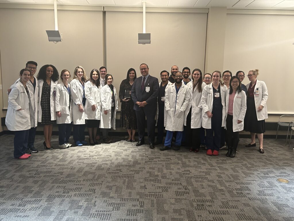 The 2023 Siciliano lecturer with Dr. Zevallos and other attendees
