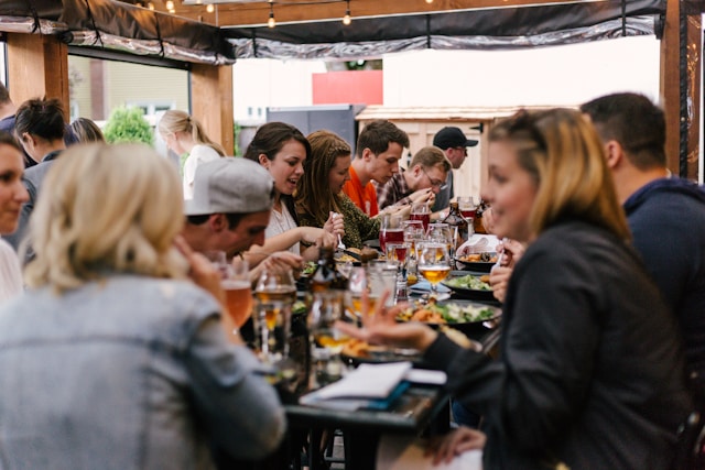 people at a table in a restaurant