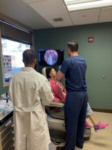 Dr. Choby examining Tracy