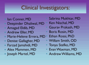 List of clinical investigators