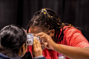 Someone getting their eyes checked