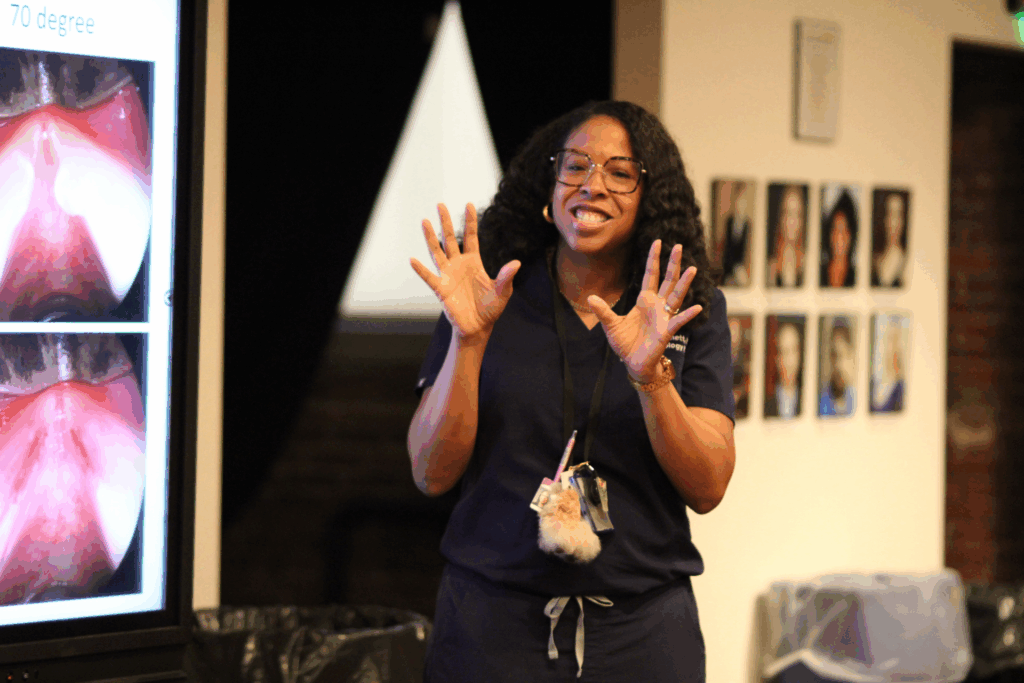 Dr. Stinnett giving a talk