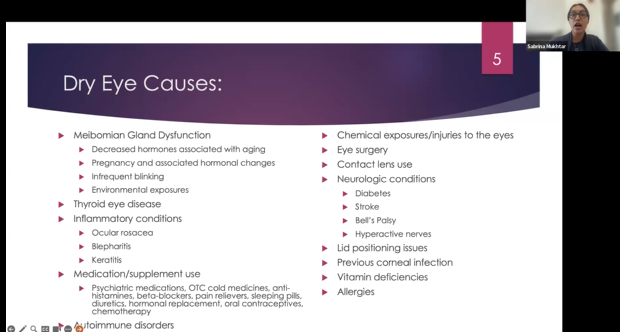 slide of dry eye causes