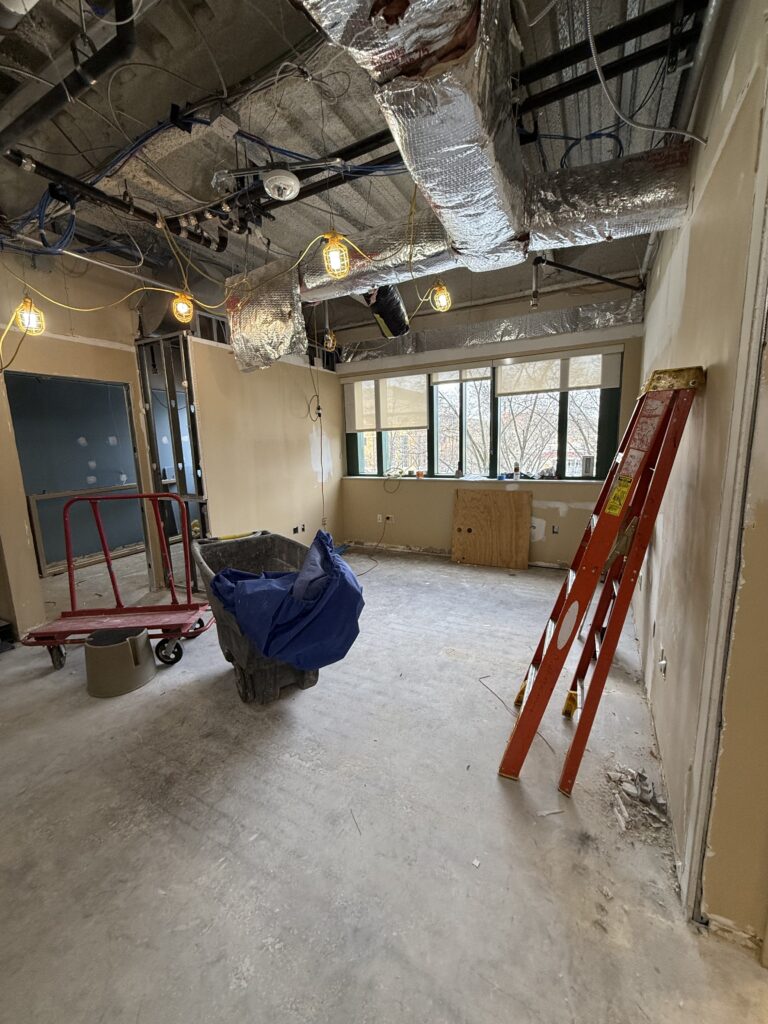 One of the areas under construction