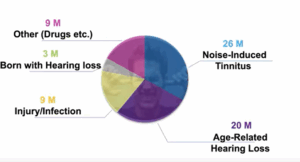 pie chart of different causes of tinnitus