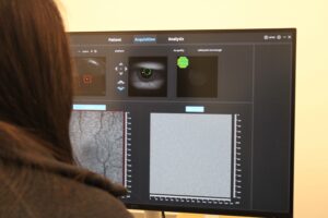 Close up of the imaging screen