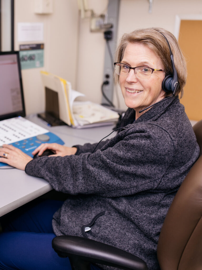 Dr. Catherine Palmer at a desk
