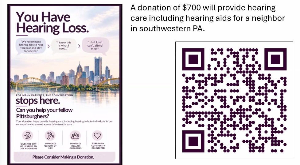 slide showing flyer and QR code